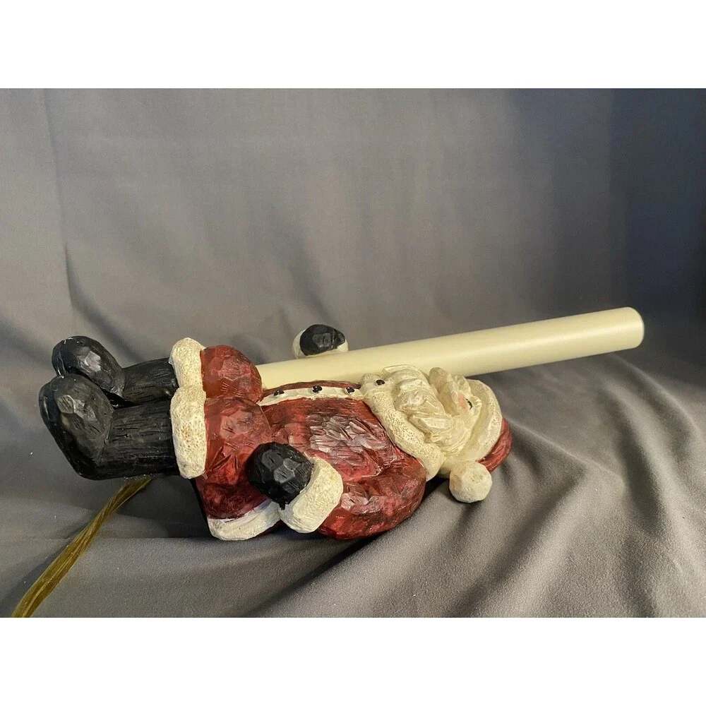 Santa Lamp Candle Light Shelf Sitting Figurine Christmas Old World Cresswell